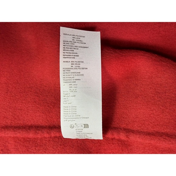 Anthropologie Coat Womens 10 Red Wool Blend Belted Wrap Long Maxi Trench - Picture 12 of 13